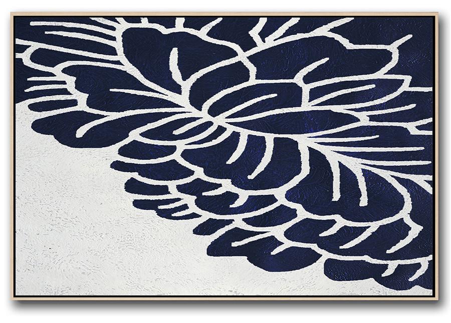 Horizontal Navy Blue Minimal Art #NV288C - Click Image to Close